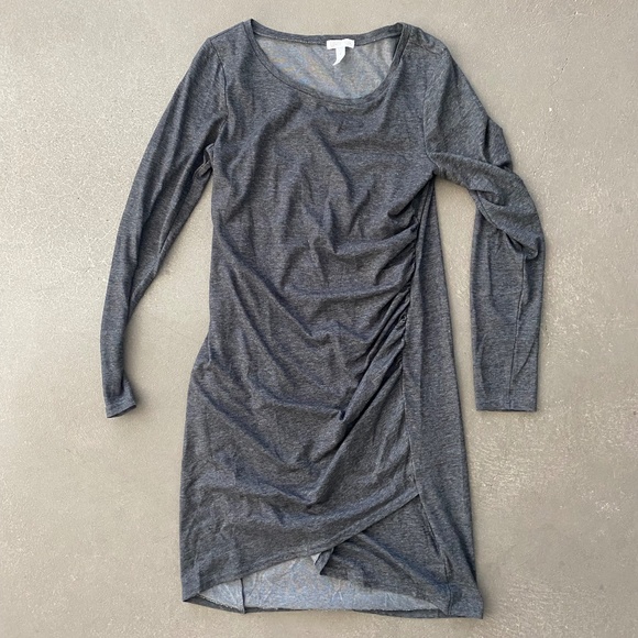 Leith Long Sleeve Grey T Shirt Dress - Picture 1 of 3